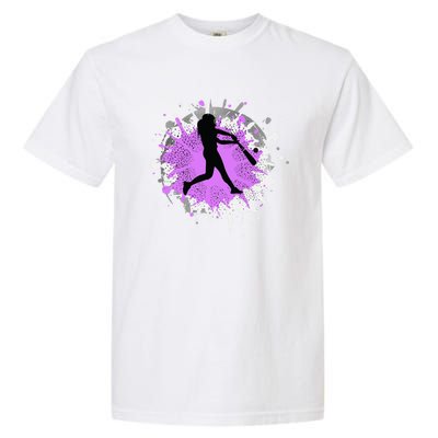 Purple Baseball Softball Player Team Coach Gift Garment-Dyed Heavyweight T-Shirt