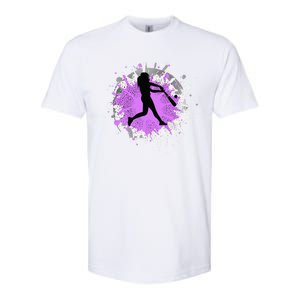 Purple Baseball Softball Player Team Coach Gift Softstyle CVC T-Shirt