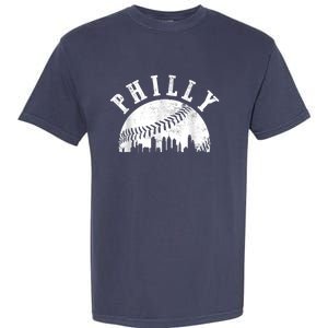 Philly Baseball Sports Skyline Illustration Cityscape Garment-Dyed Heavyweight T-Shirt