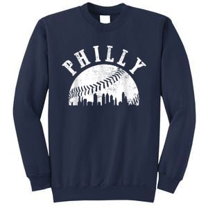 Philly Baseball Sports Skyline Illustration Cityscape Sweatshirt