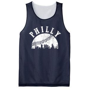 Philly Baseball Sports Skyline Illustration Cityscape Mesh Reversible Basketball Jersey Tank