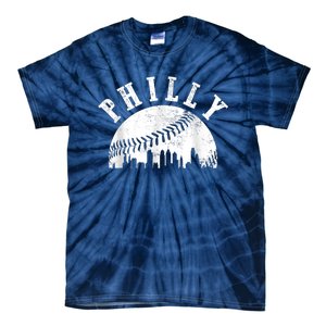 Philly Baseball Sports Skyline Illustration Cityscape Tie-Dye T-Shirt