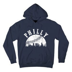 Philly Baseball Sports Skyline Illustration Cityscape Tall Hoodie