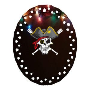 Pirate Baseball Skull Fans Of Pittsburgh Zip Hoodie Ceramic Oval Ornament