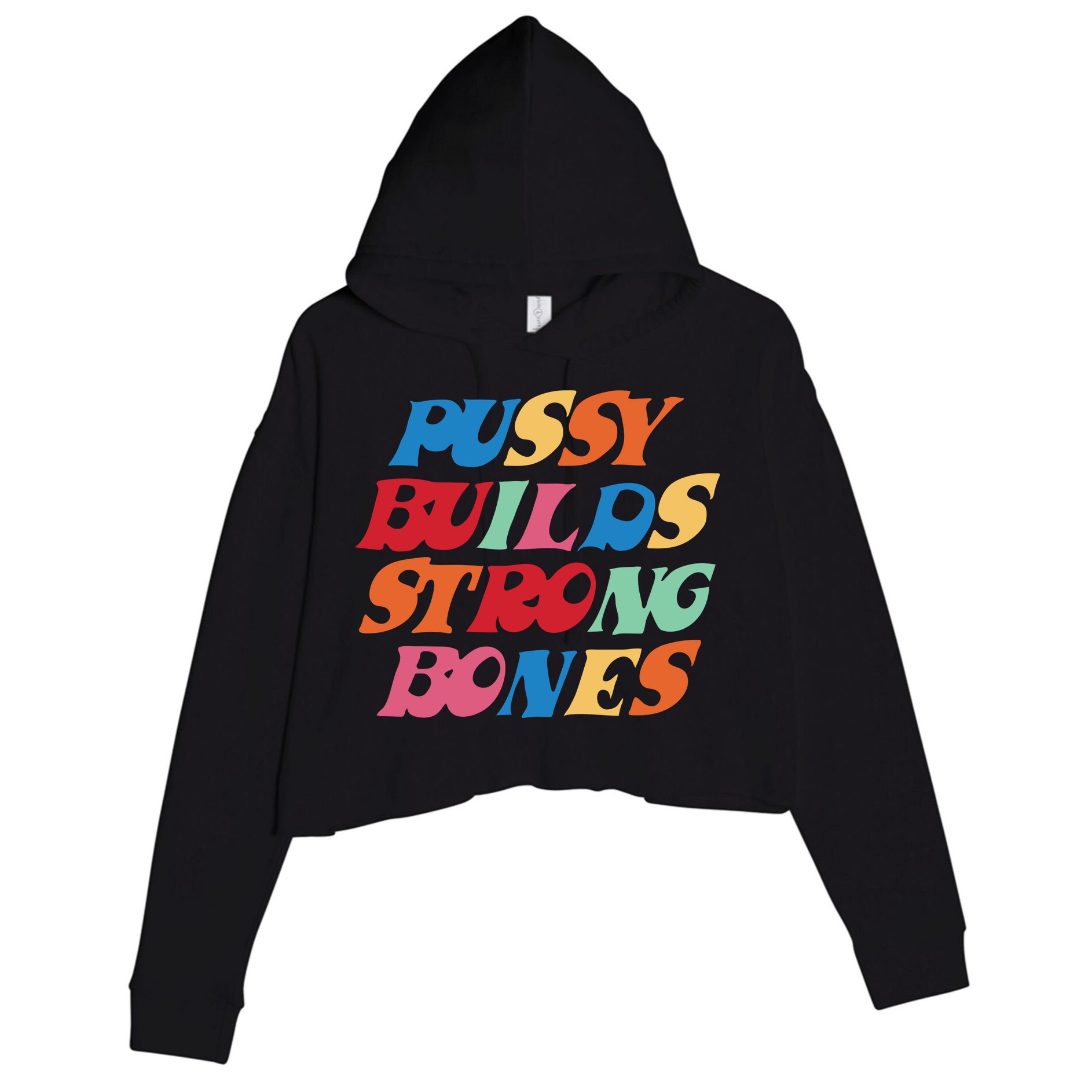 Pussy Builds Strong Bones Shirt PBSB Colored Crop Fleece Hoodie