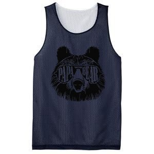 Papa Bear Sunglasses Fathers Day Dad Grandpa Mesh Reversible Basketball Jersey Tank