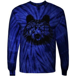 Papa Bear Sunglasses Fathers Day Dad Grandpa Tie-Dye Long Sleeve Shirt