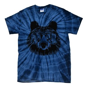 Papa Bear Sunglasses Fathers Day Dad Grandpa Tie-Dye T-Shirt