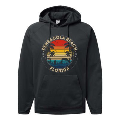 Pensacola Beach Souvenir Florida Reminder Performance Fleece Hoodie