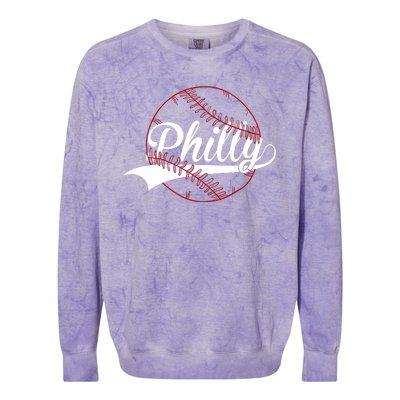 Philly Baseball Sport Lover Colorblast Crewneck Sweatshirt