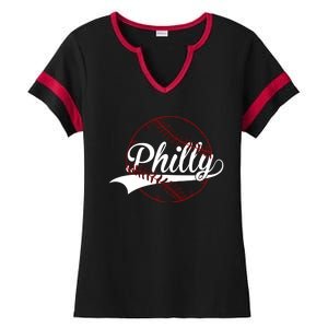 Philly Baseball Sport Lover Ladies Halftime Notch Neck Tee