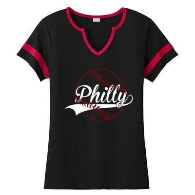 Philly Baseball Sport Lover Ladies Halftime Notch Neck Tee