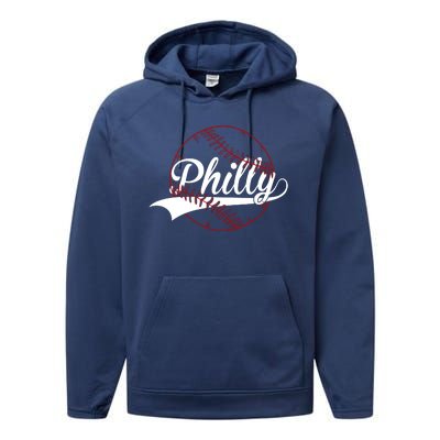 Philly Baseball Sport Lover Performance Fleece Hoodie