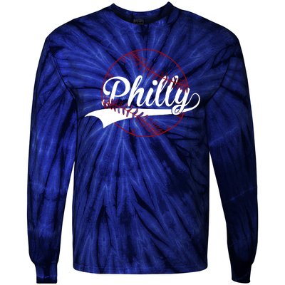 Philly Baseball Sport Lover Tie-Dye Long Sleeve Shirt