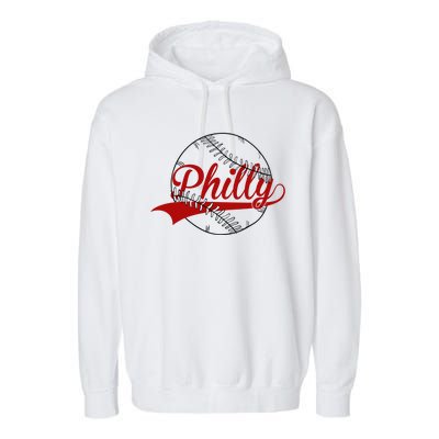 Philly Baseball Sport Lover Garment-Dyed Fleece Hoodie