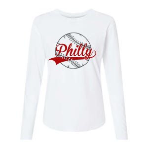 Philly Baseball Sport Lover Womens Cotton Relaxed Long Sleeve T-Shirt