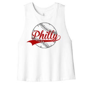 Philly Baseball Sport Lover Women's Racerback Cropped Tank