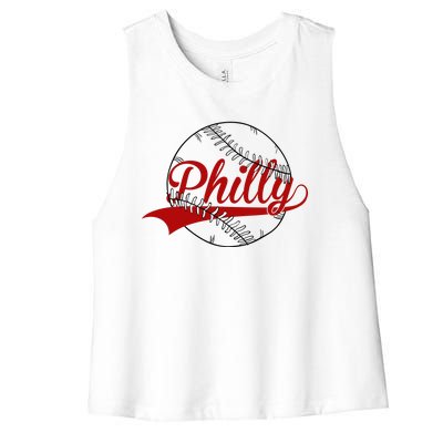 Philly Baseball Sport Lover Women's Racerback Cropped Tank