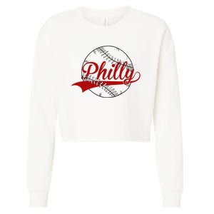 Philly Baseball Sport Lover Cropped Pullover Crew