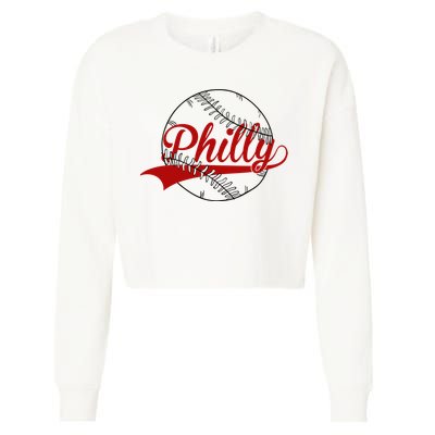 Philly Baseball Sport Lover Cropped Pullover Crew