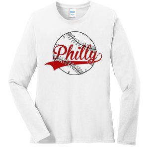 Philly Baseball Sport Lover Ladies Long Sleeve Shirt