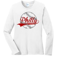 Philly Baseball Sport Lover Ladies Long Sleeve Shirt