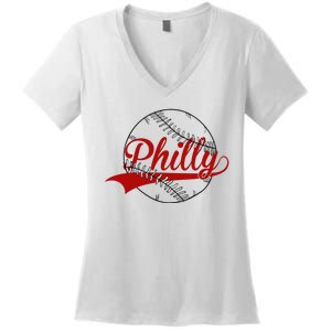 Philly Baseball Sport Lover Women's V-Neck T-Shirt