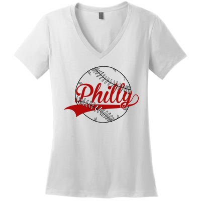 Philly Baseball Sport Lover Women's V-Neck T-Shirt