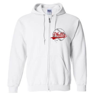 Philly Baseball Sport Lover Full Zip Hoodie