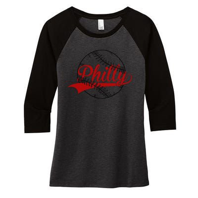 Philly Baseball Sport Lover Women's Tri-Blend 3/4-Sleeve Raglan Shirt