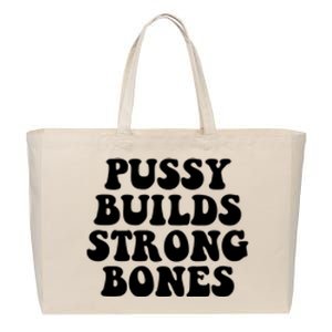 Pussy Builds Strong Bones Cotton Canvas Jumbo Tote