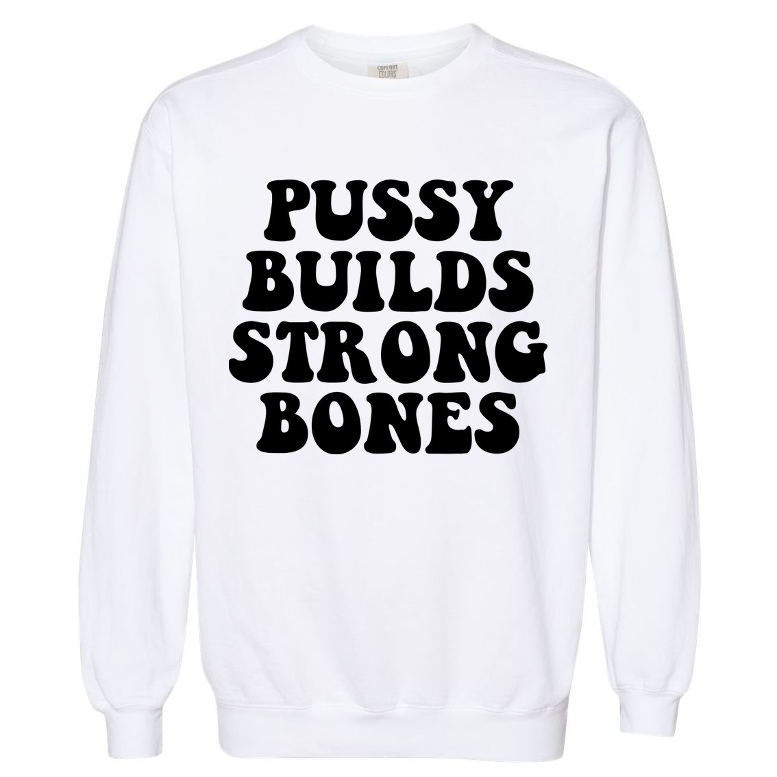 Pussy Builds Strong Bones Garment-Dyed Sweatshirt