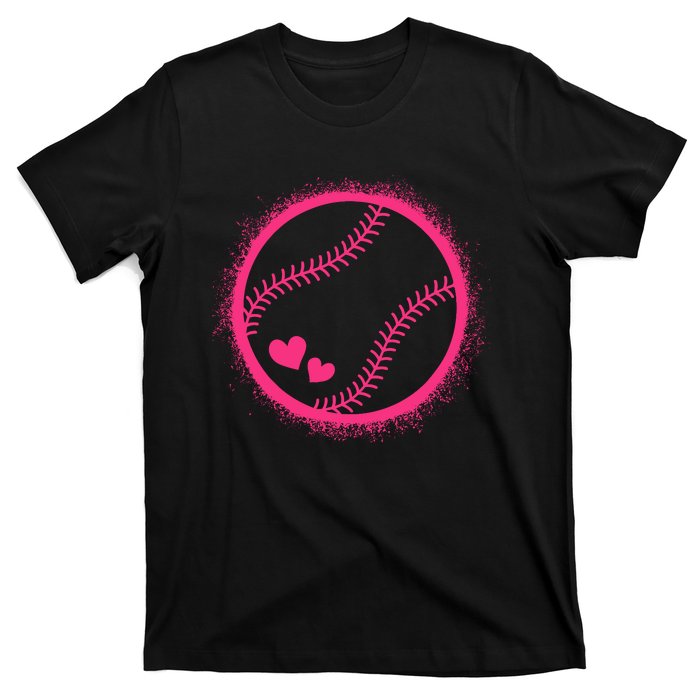 Pink Baseball Softball Lover Wo Girl T-Shirt