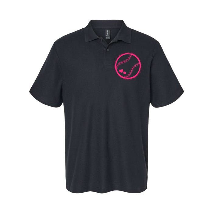 Pink Baseball Softball Lover Wo Girl Softstyle Adult Sport Polo