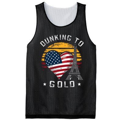 Patriotic Basketball Support Paris France Us Flag Mesh Reversible Basketball Jersey Tank