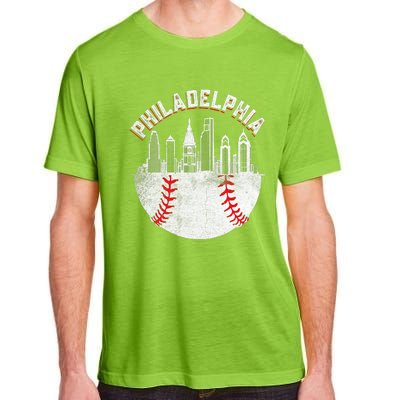 Philadelphia Baseball Skyline Retro Philly Cityscap Adult ChromaSoft Performance T-Shirt