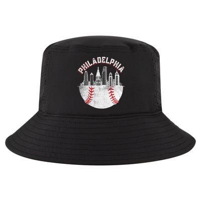 Philadelphia Baseball Skyline Retro Philly Cityscap Cool Comfort Performance Bucket Hat