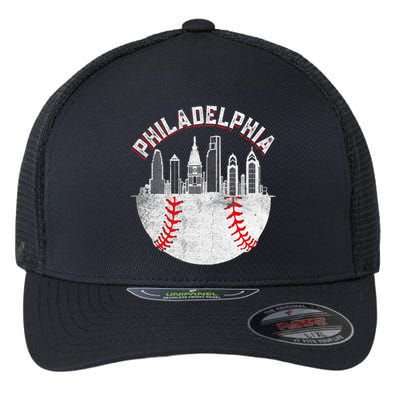 Philadelphia Baseball Skyline Retro Philly Cityscap Flexfit Unipanel Trucker Cap