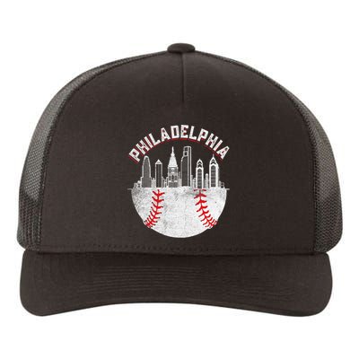 Philadelphia Baseball Skyline Retro Philly Cityscap Yupoong Adult 5-Panel Trucker Hat