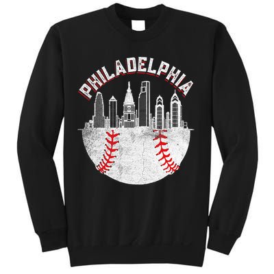 Philadelphia Baseball Skyline Retro Philly Cityscap Sweatshirt