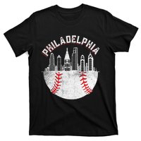 Philadelphia Baseball Skyline Retro Philly Cityscap T-Shirt