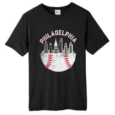 Philadelphia Baseball Skyline Retro Philly Cityscap Tall Fusion ChromaSoft Performance T-Shirt