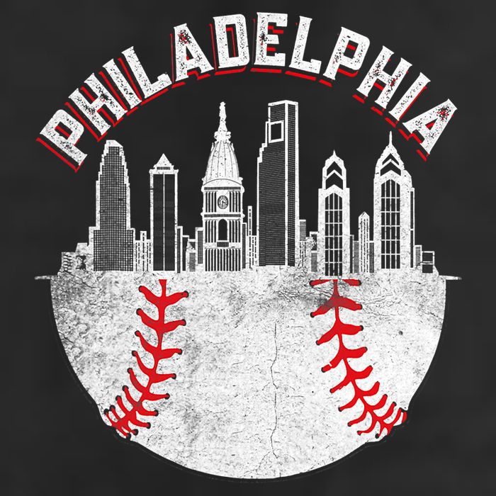 Philadelphia Baseball Skyline Retro Philly Cityscap Beanie