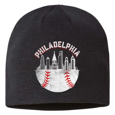 Philadelphia Baseball Skyline Retro Philly Cityscap Sustainable Beanie