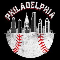 Philadelphia Baseball Skyline Retro Philly Cityscap 16 in Basic Backpack