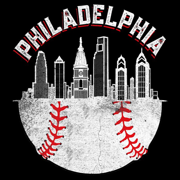 Philadelphia Baseball Skyline Retro Philly Cityscap 16 in Basic Backpack