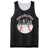 Philadelphia Baseball Skyline Retro Philly Cityscap Mesh Reversible Basketball Jersey Tank