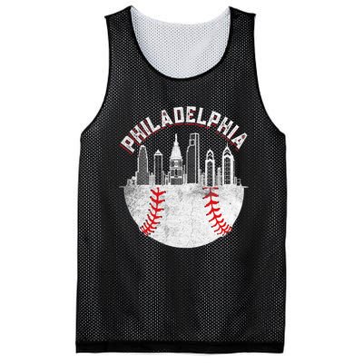 Philadelphia Baseball Skyline Retro Philly Cityscap Mesh Reversible Basketball Jersey Tank