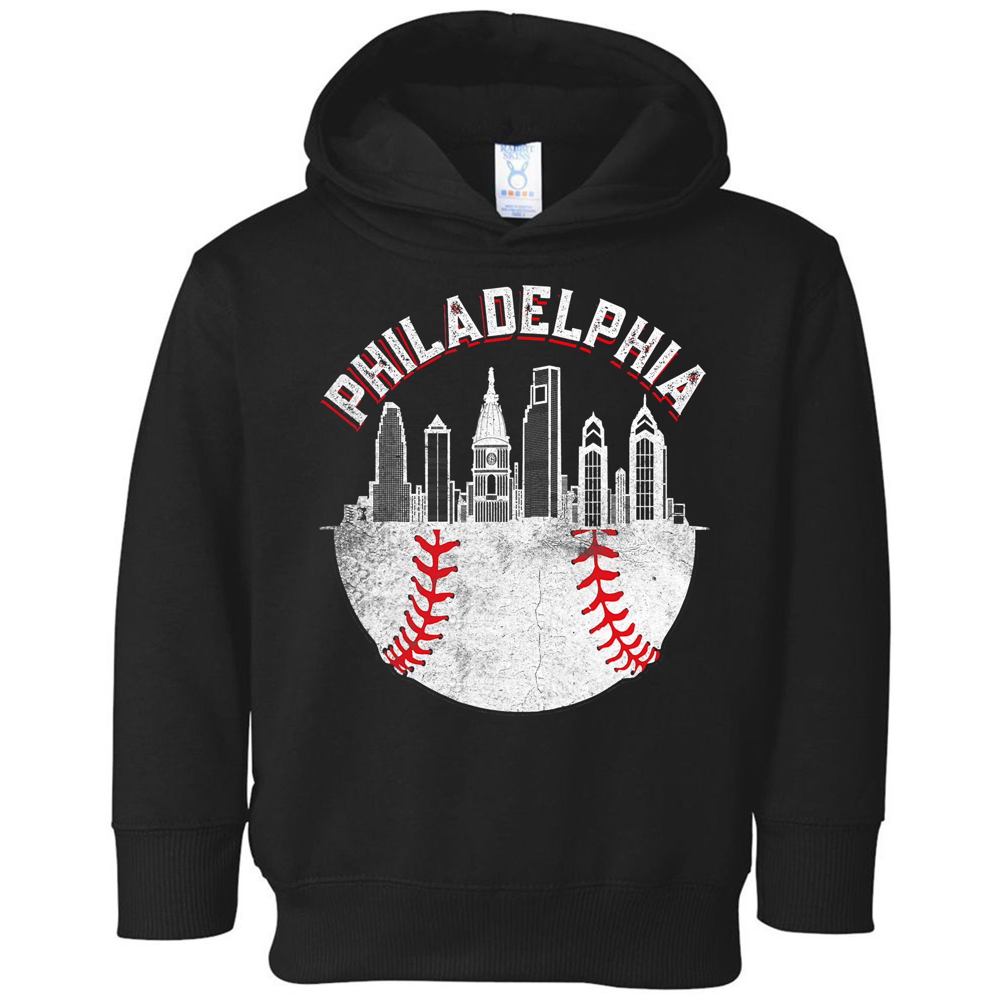Philadelphia Baseball Skyline Retro Philly Cityscap Toddler Hoodie