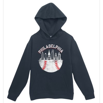 Philadelphia Baseball Skyline Retro Philly Cityscap Urban Pullover Hoodie